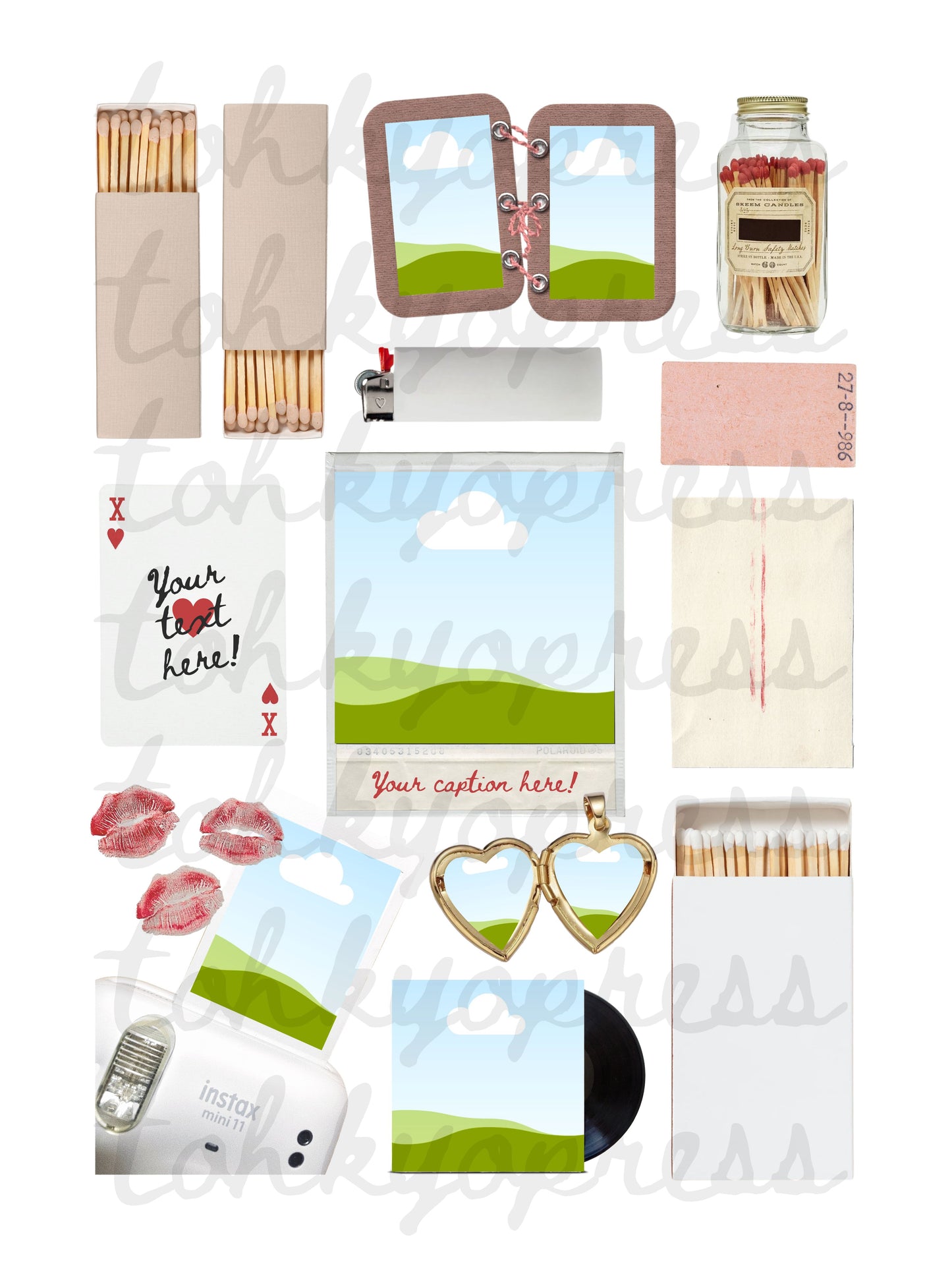 'I Miss You' Matchbox Print Template
