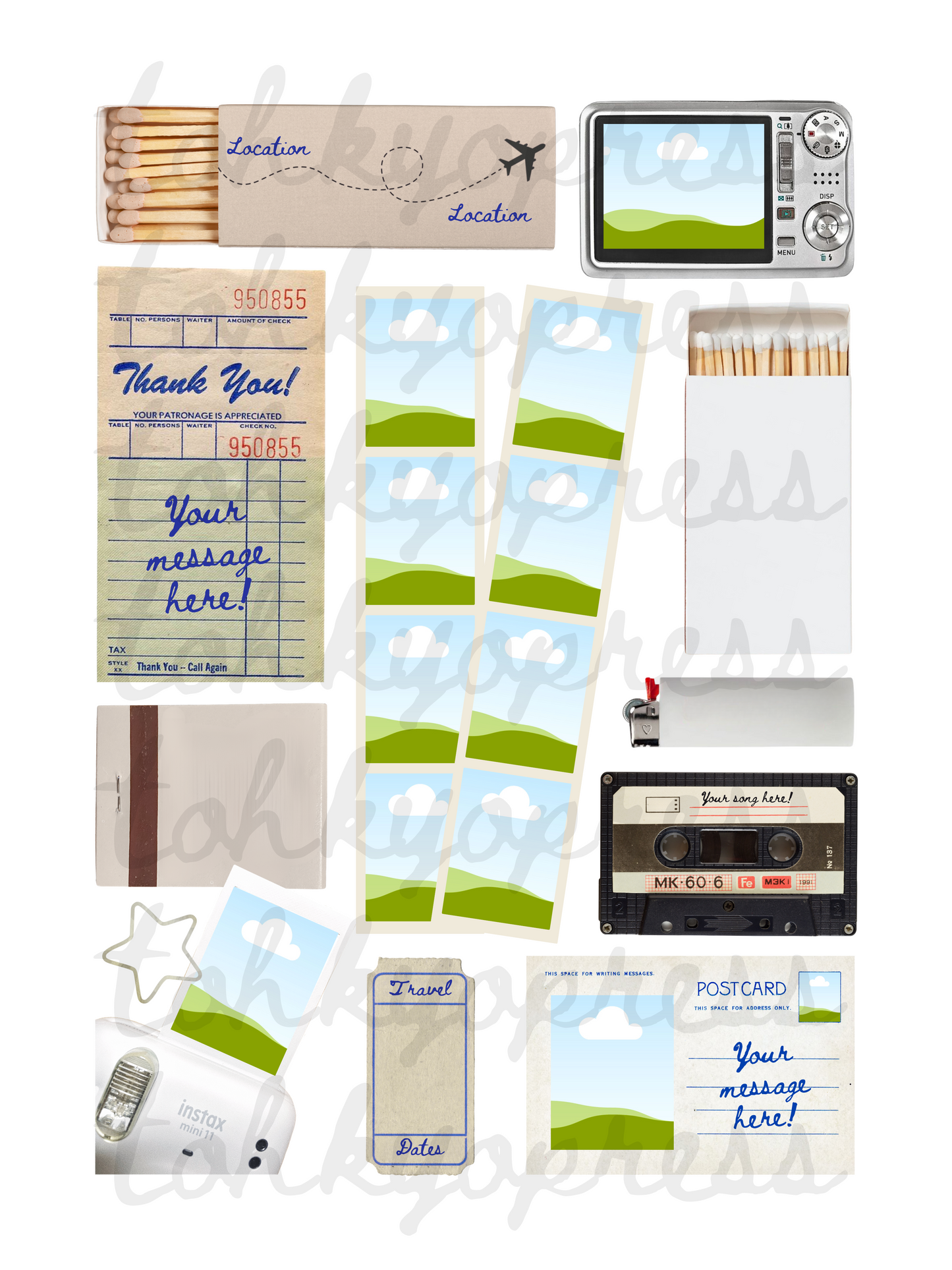 Travel Matchbox Print Template