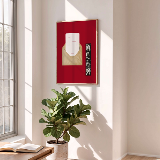 Red Love Letter Print Template