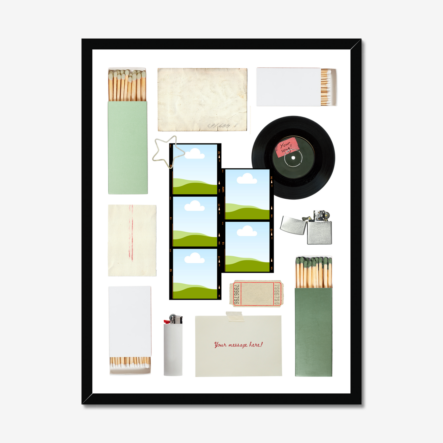 Green Film Matchbox Print Template