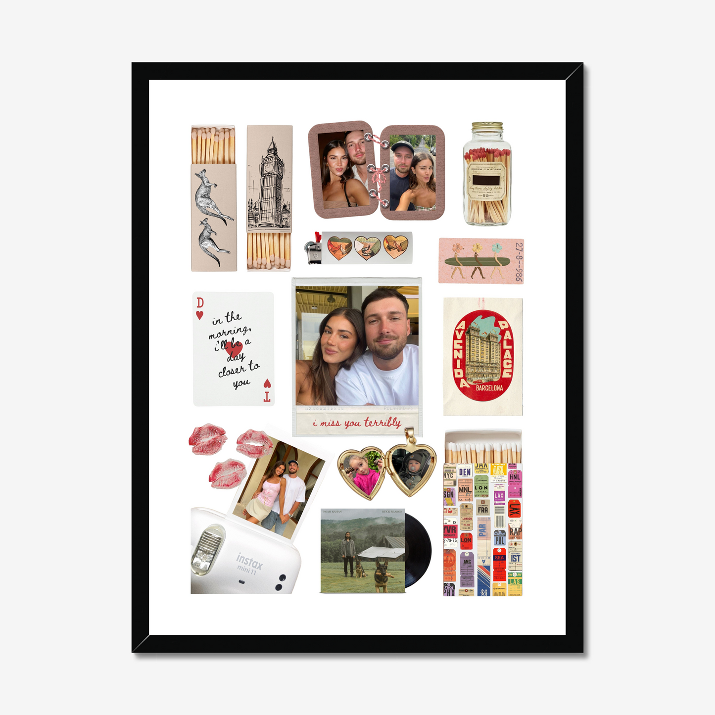 'I Miss You' Matchbox Print Template