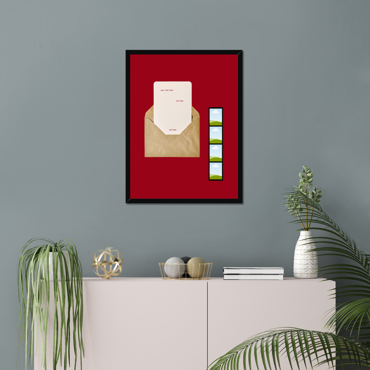 Red Love Letter Print Template