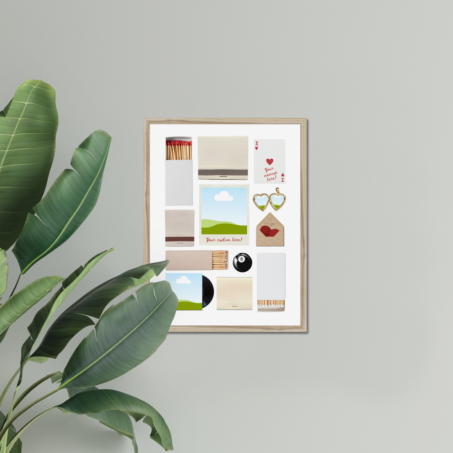 'P.S. I love you!' Matchbox Print Template