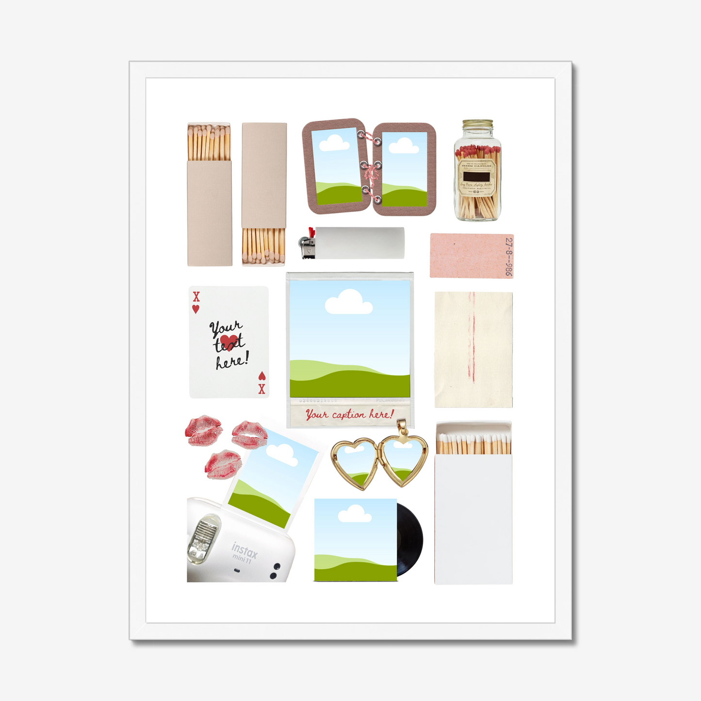 'I Miss You' Matchbox Print Template