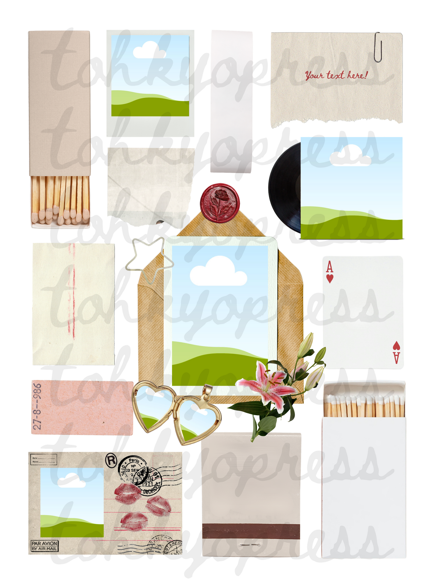 Envelope Flower Matchbox Print Template